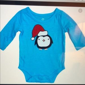 Okie Dokie Santa Penguin Holiday Bodysuit